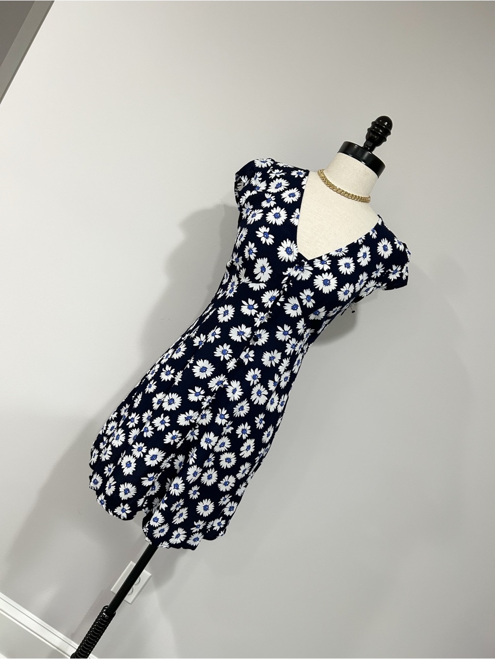 GAP Navy and White Daisy Print Mini Dress